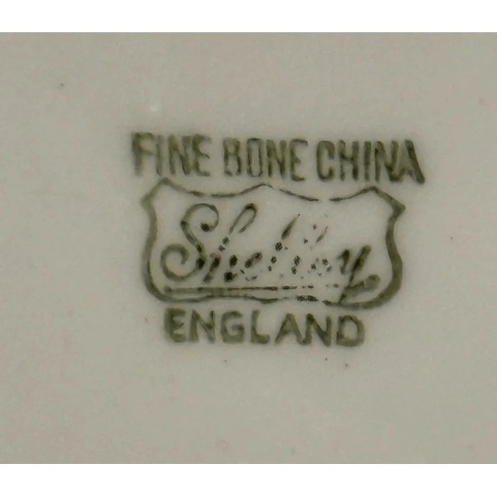 Shelley Fine Bone China England Orange Dainty Polka Dot Gold Trim 5